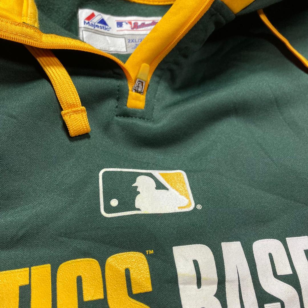 アスレチックス MLB　パーカー　2XL　Majestic　野球　メジャーリーグ