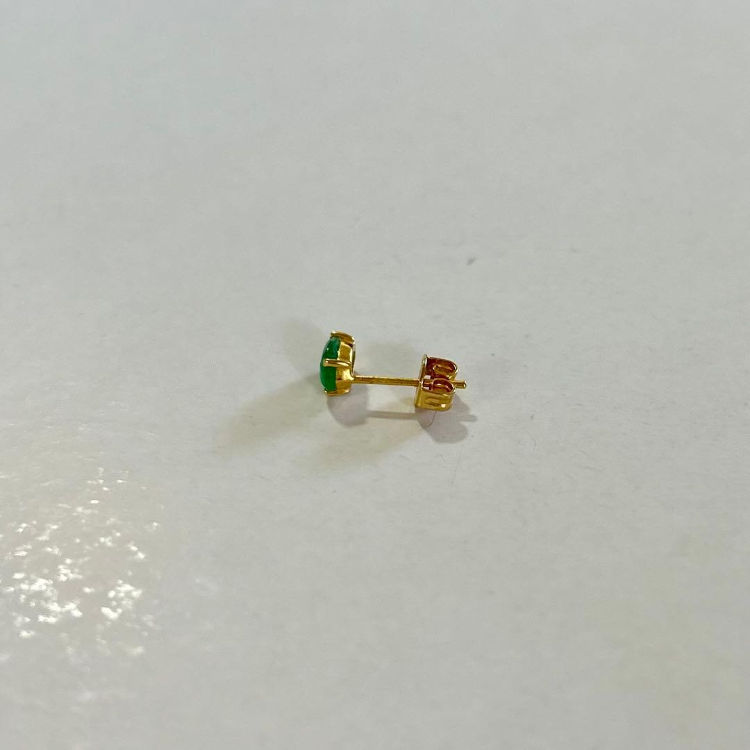 アルティーダウード オーバル エメラルド スタッド シングル ピアス