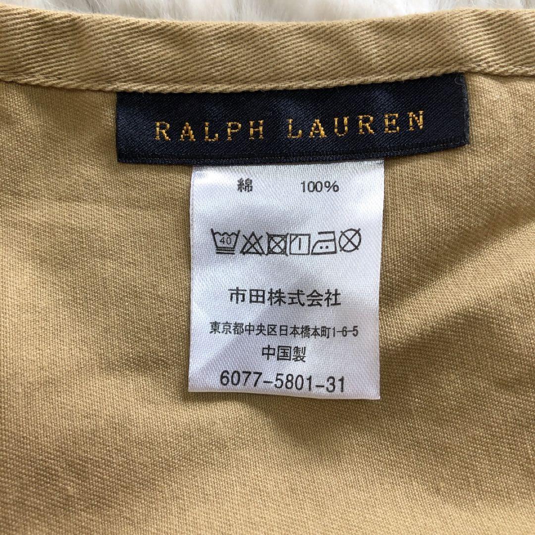 ラルフローレン*エプロンワンピース　ベージュ　コットン100%