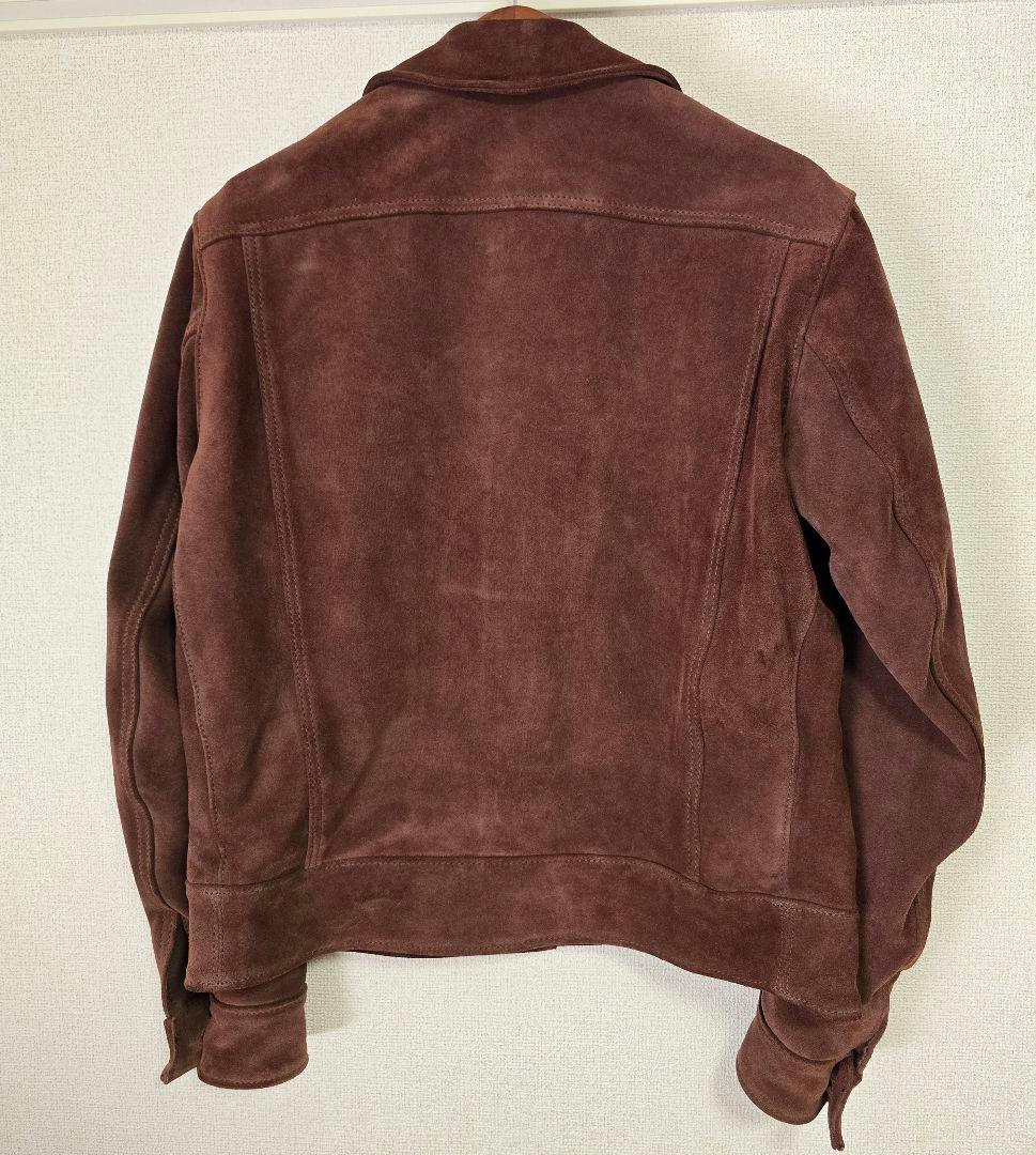 AERO LEATHER Type 3 スエード トラッカージャケット42 茶