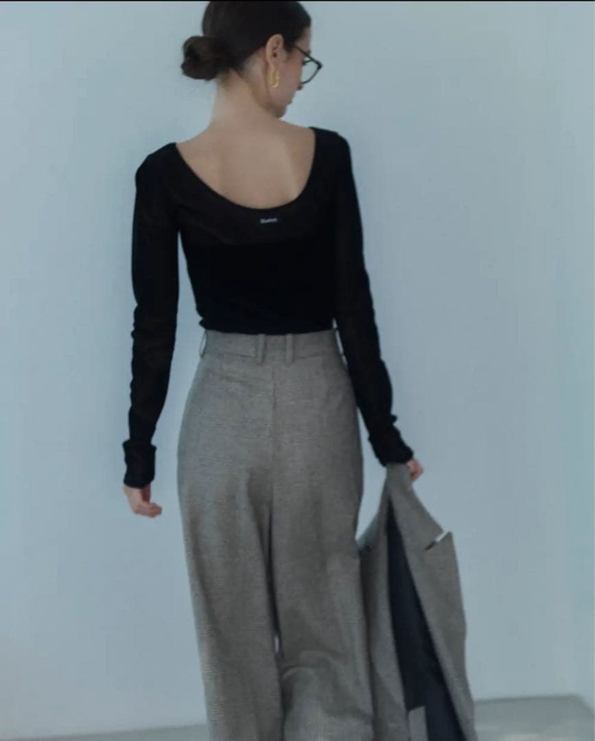 【新品未使用】bluelea / flocky tulle long tee