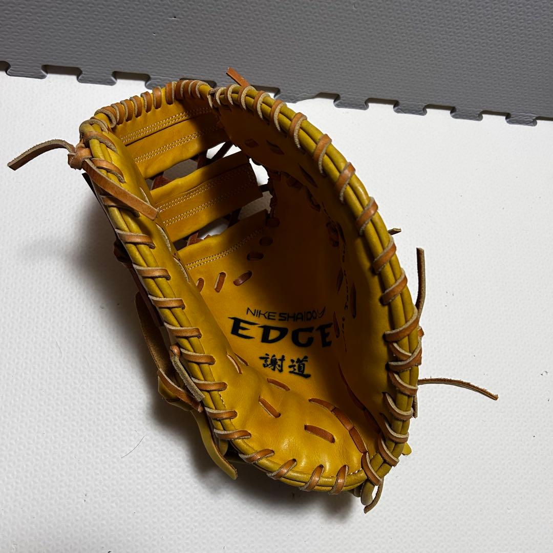 ナイキ　軟式　ファーストミット　一塁　謝道EDGE イエロー