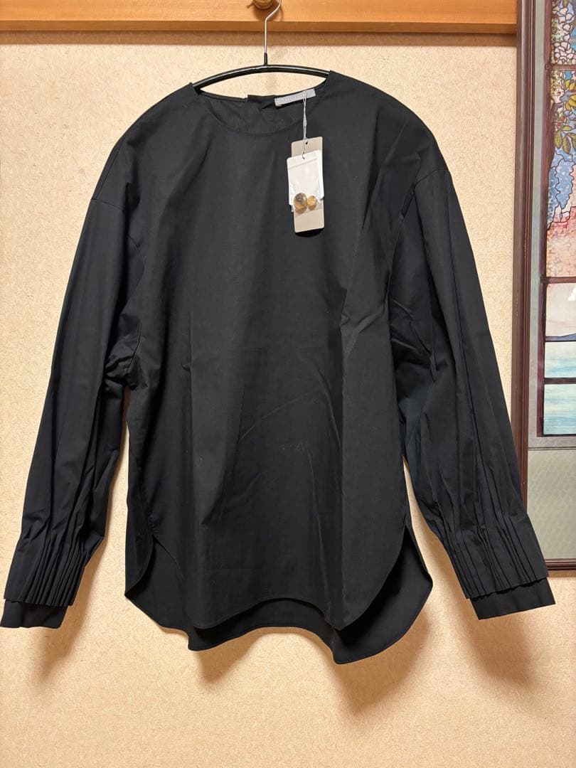 theory luxe HATCH LARINE タックスリーブブラウス 黒