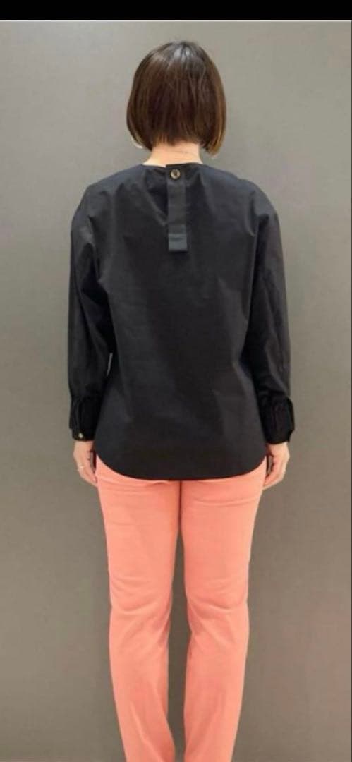 theory luxe HATCH LARINE タックスリーブブラウス 黒