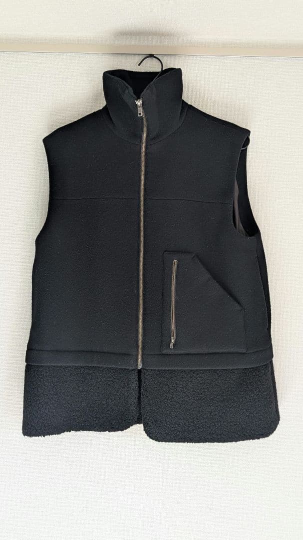 RIM.ARK　Melton boa vest　BLK