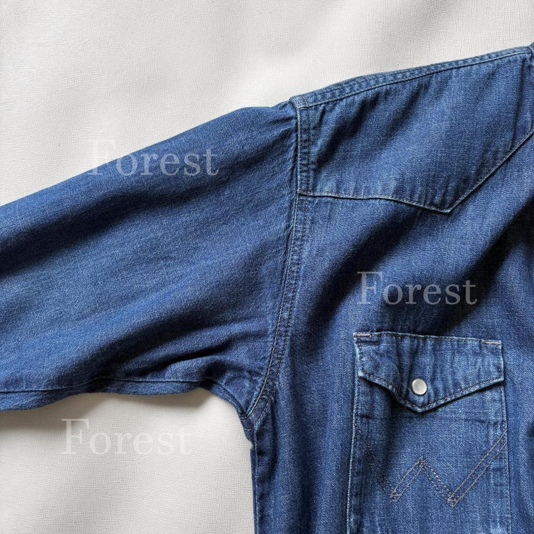 Wrangler ノーカラーデニムシャツワンピース　sizeFREE　SHIPS