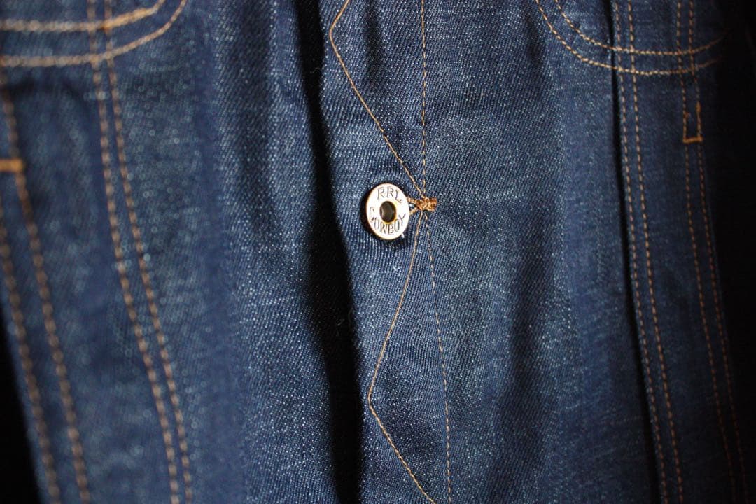 【極希少未洗い】RRL ダブルアールエル デニムジャケット 濃紺 セルビッジ L