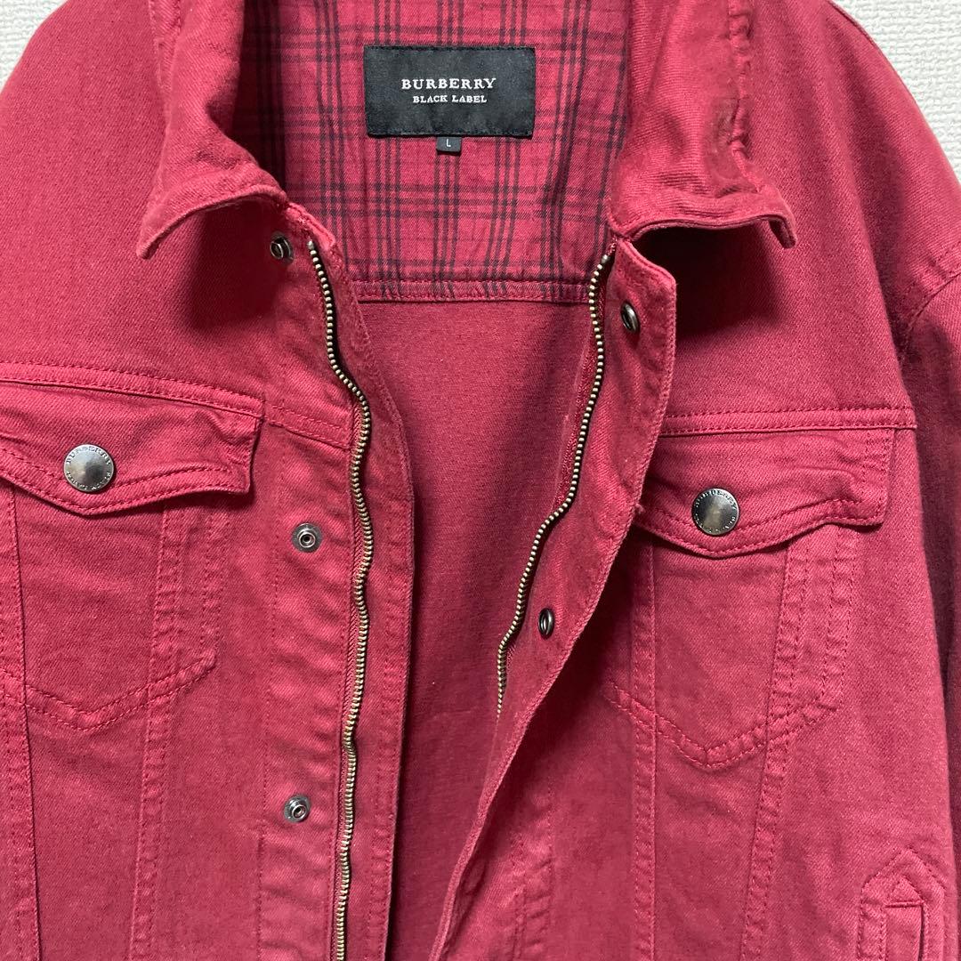 BURBERRY バーバリーブラックレーベル カラーデニムジャケット 赤 L