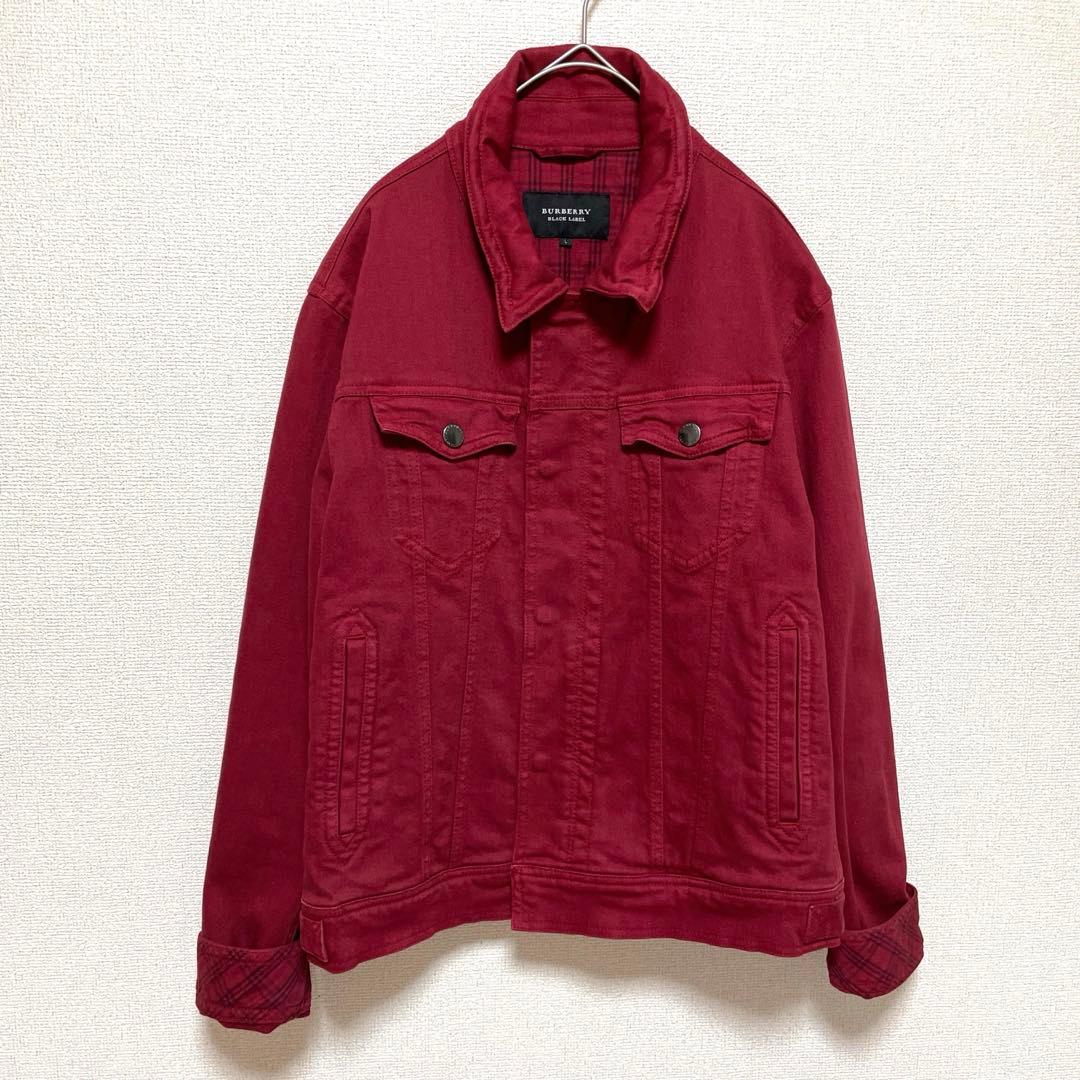 BURBERRY バーバリーブラックレーベル カラーデニムジャケット 赤 L