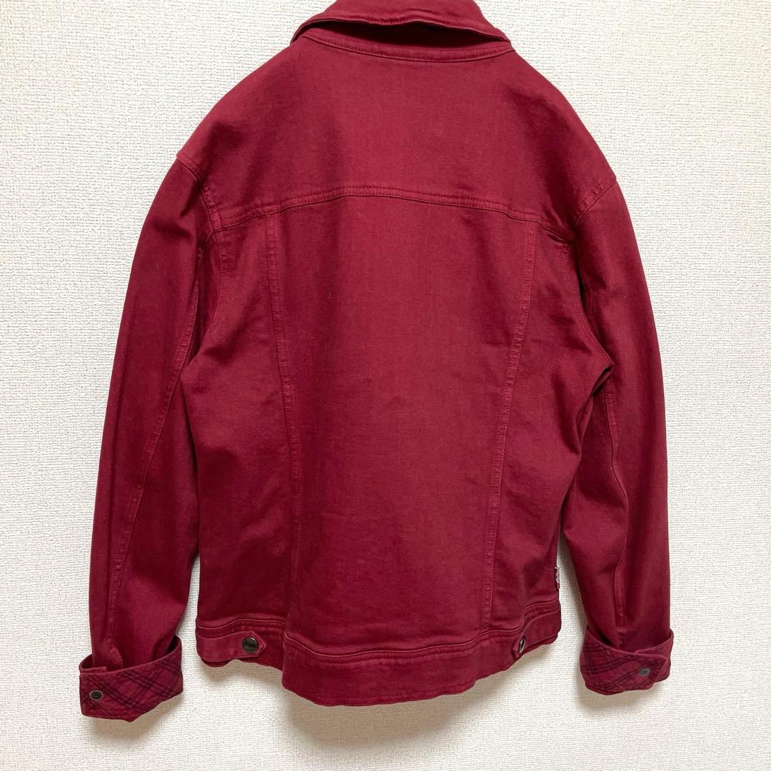 BURBERRY バーバリーブラックレーベル カラーデニムジャケット 赤 L