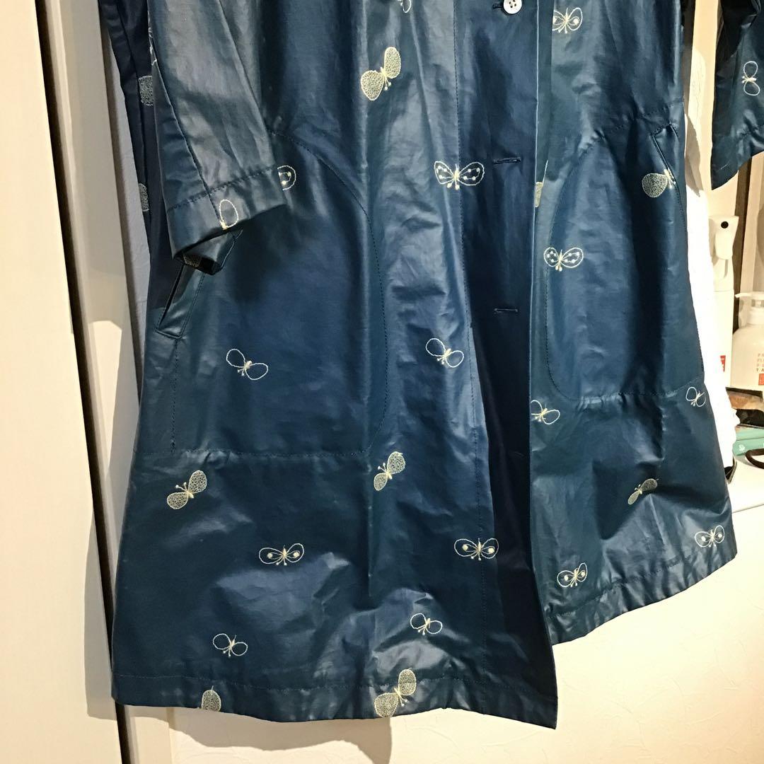 minä perhonen 蝶模様 レインコート ネイビー