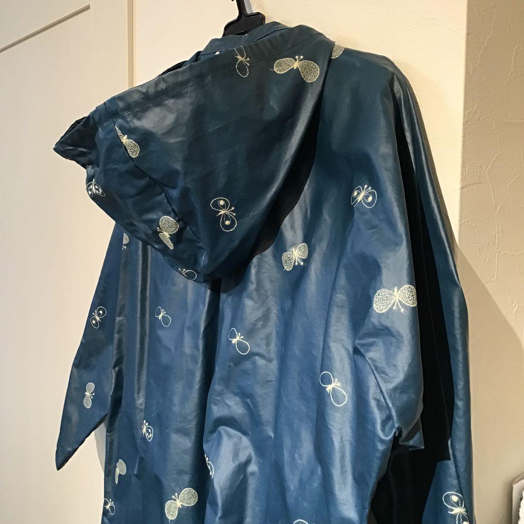 minä perhonen 蝶模様 レインコート ネイビー