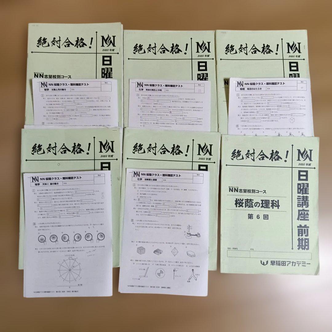 早稲アカ　NN 桜蔭　日曜日講座前期　4科目　2025