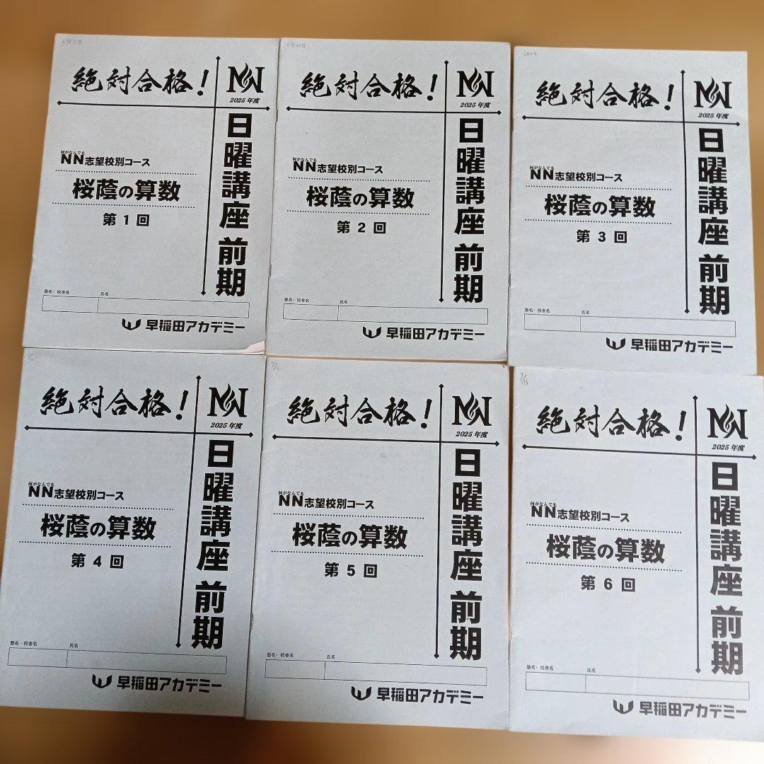 早稲アカ　NN 桜蔭　日曜日講座前期　4科目　2025