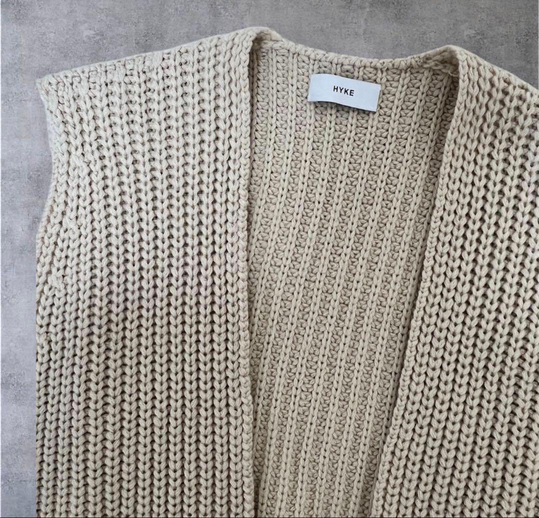 美品❣️HYKE ベスト★メリノウール★ベージュ