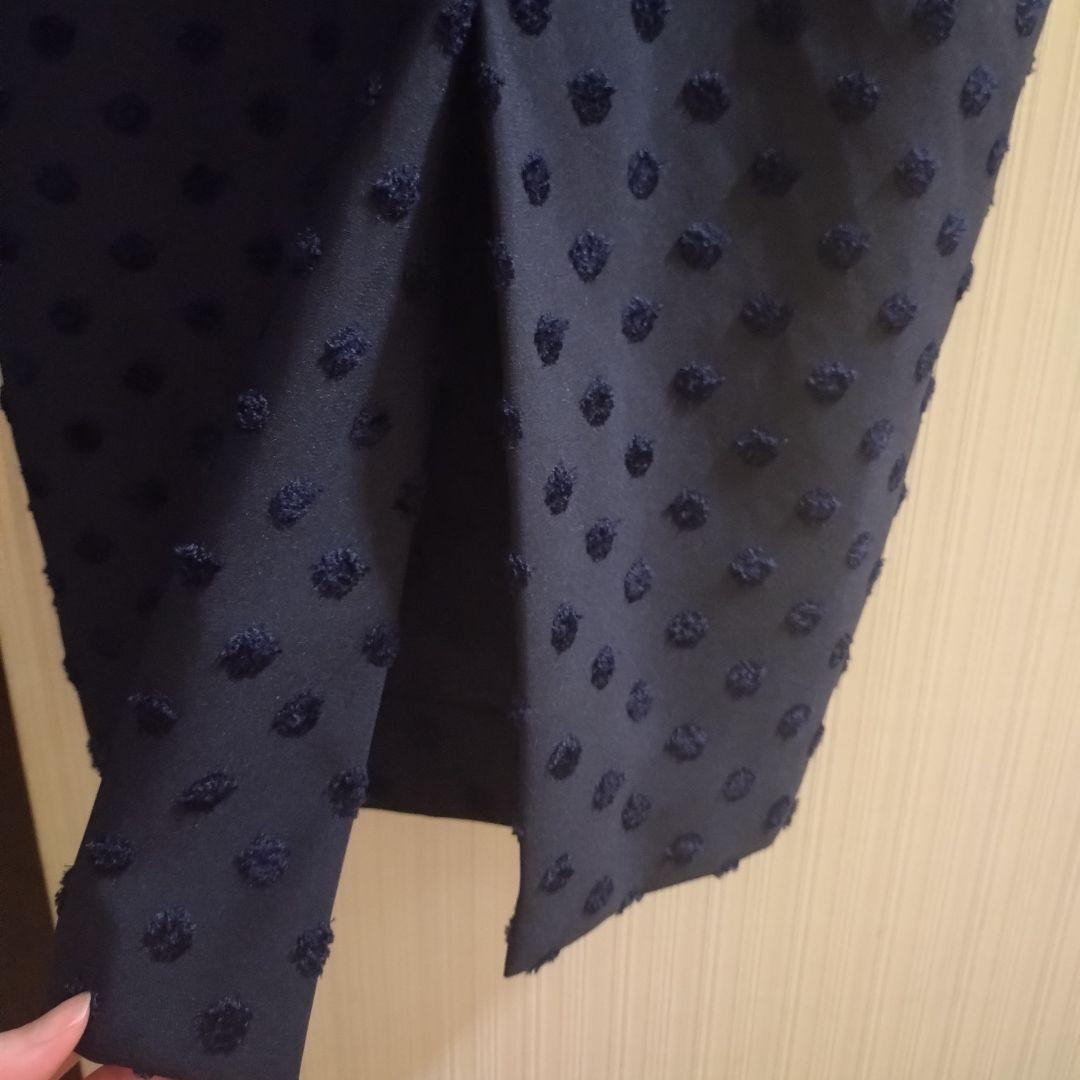 VERMEIL par iena　ウエストシェイプワンピース　フロッキードット