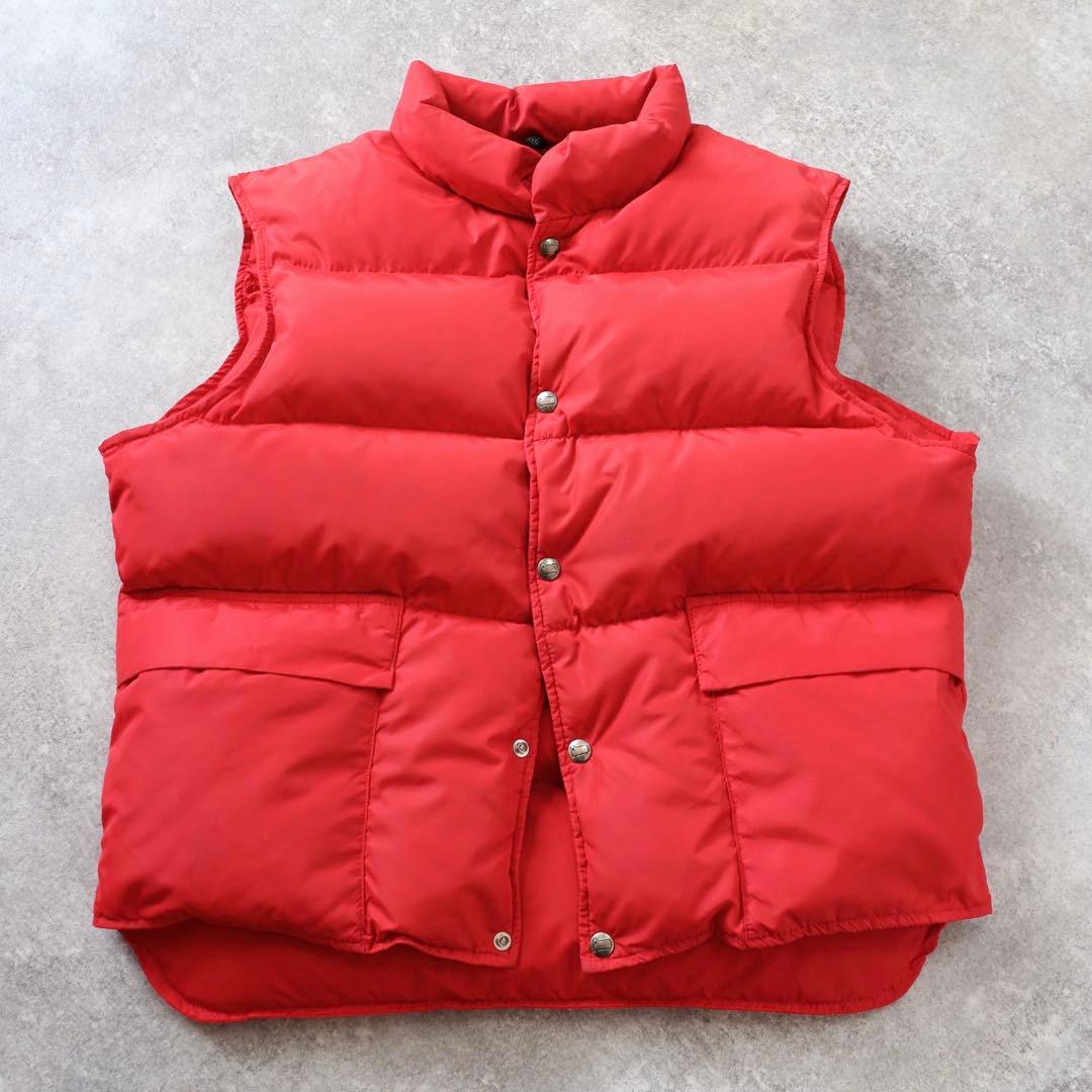 USA製 80s Woolrich ウールリッチ ダウンベスト レッド 赤 L