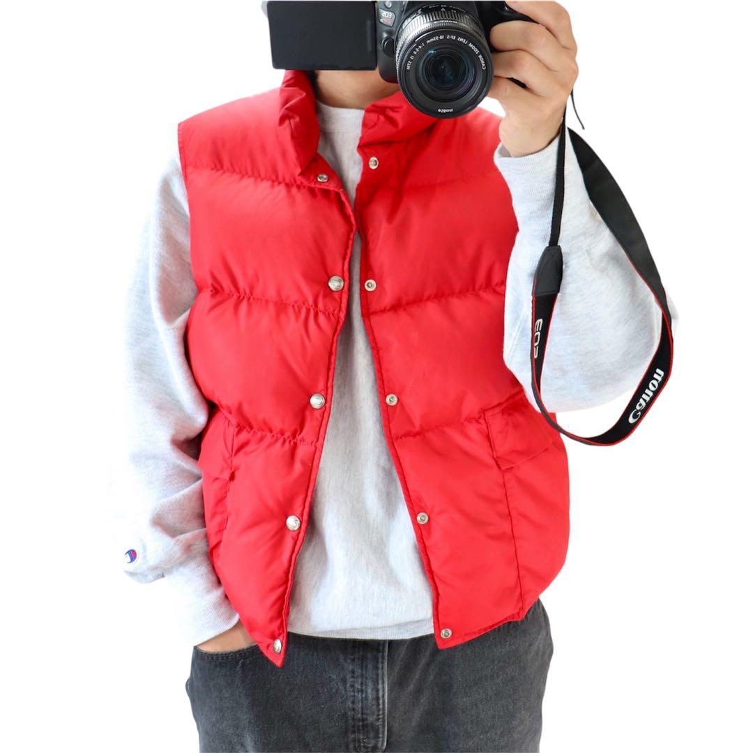 USA製 80s Woolrich ウールリッチ ダウンベスト レッド 赤 L