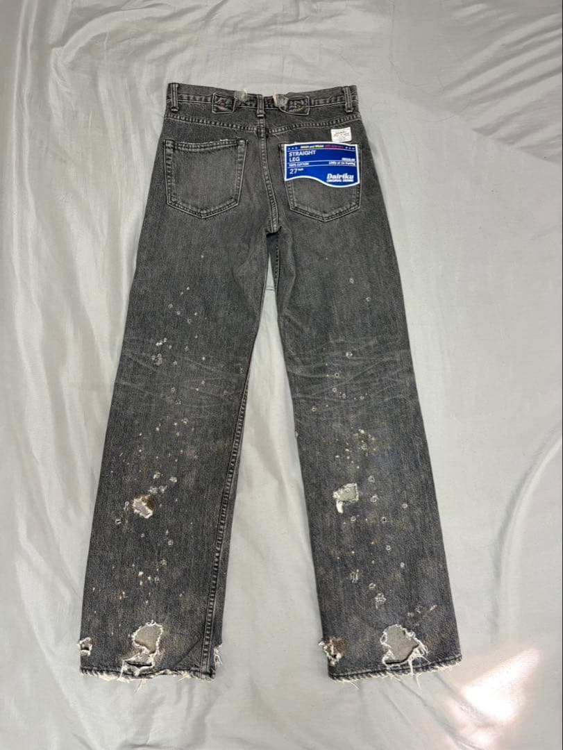 DAIRIKU ダイリク Damage Straight Denim Pants