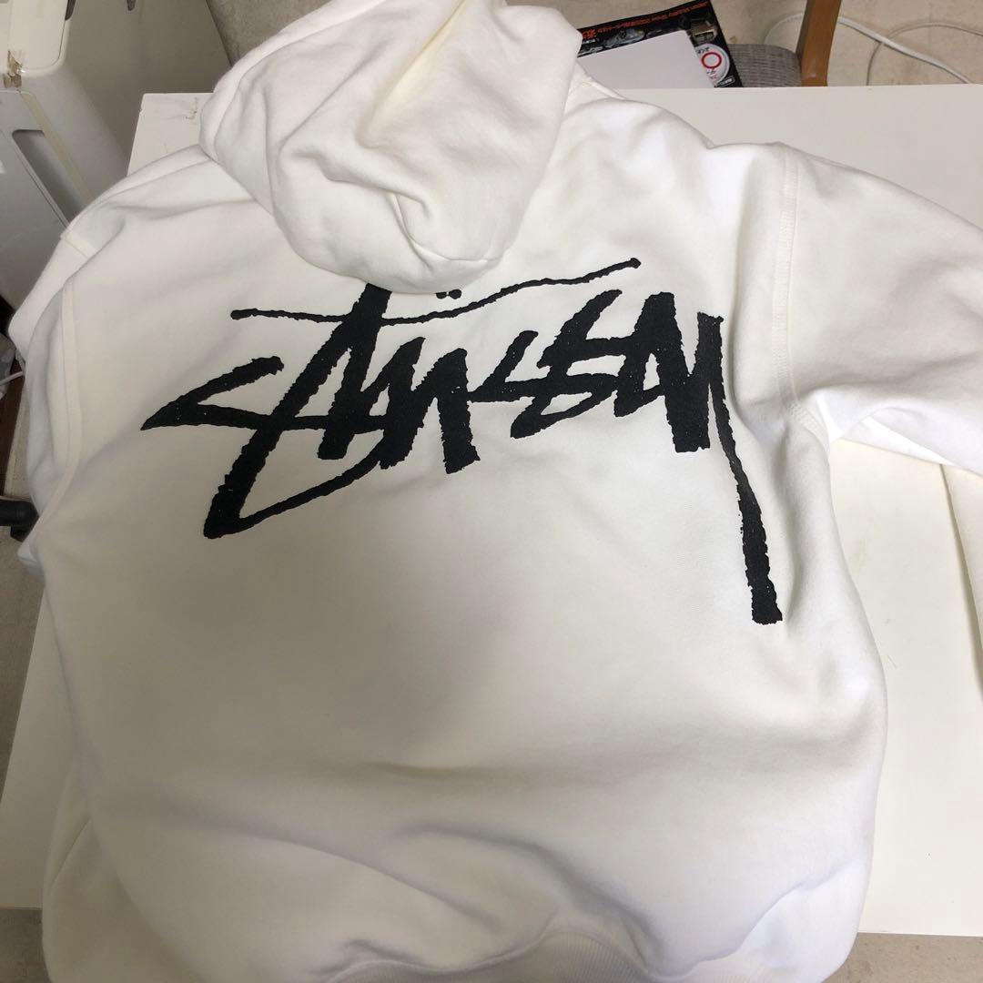 STUSSY ホワイト パーカー unisex