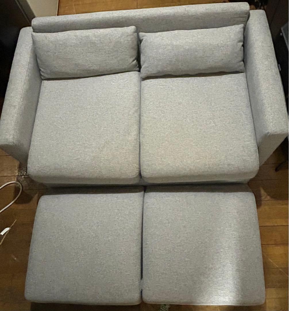 引き取り限定 美品　3WAY 収納付き ソファーベッド 2人掛け