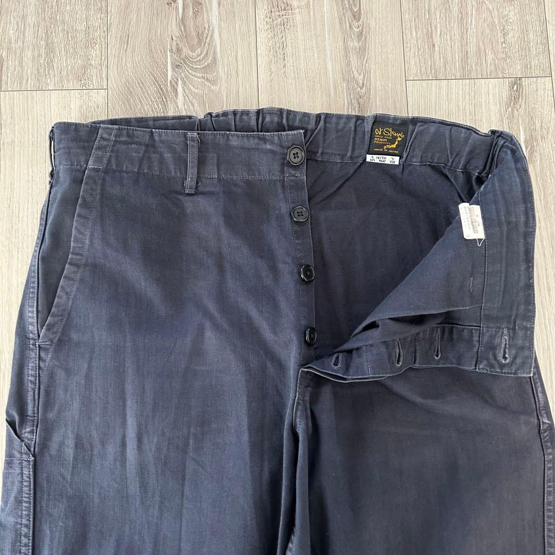 orSlow オアスロウ フレンチワークパンツ ネイビー XL ヘリンボーン