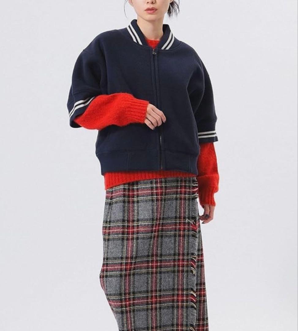 BEAMSBOY×Champion別注ブルゾン 極美品 ジップアップ半袖ネイビー