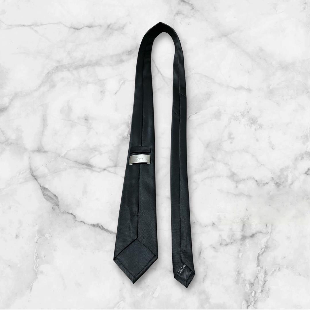 【美品】Dior ディオール　ネクタイ　ジャガード　ソリッド　黒　トロッター