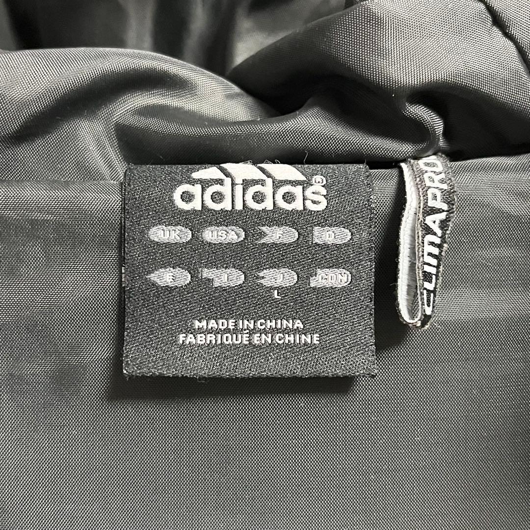 adidas アディダス ベンチコート ストライプ 茶色 L 防寒 寒さ対策