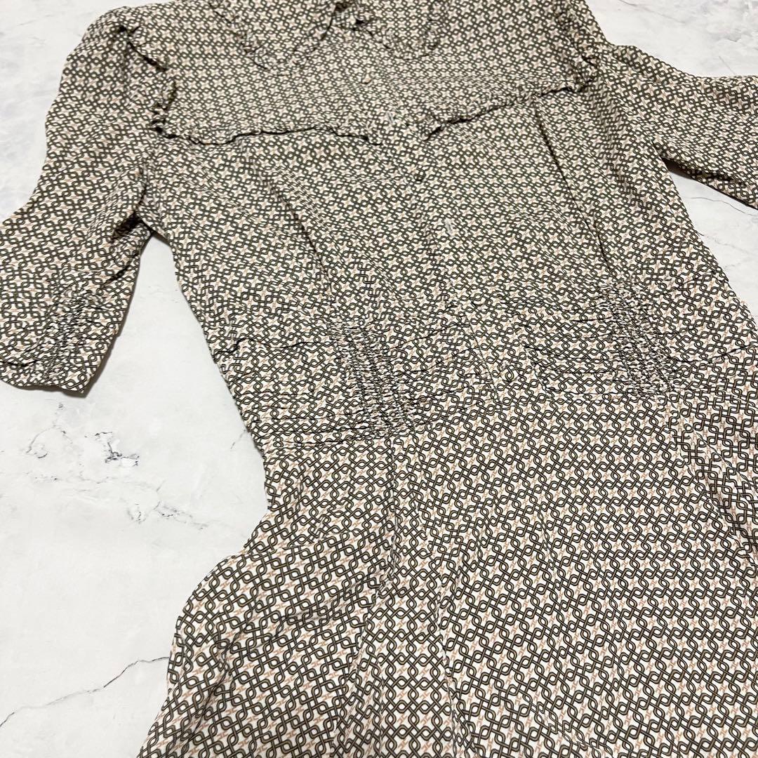美品 ELISABETTA FRANCHI ワンピース 総柄 Aライン 38