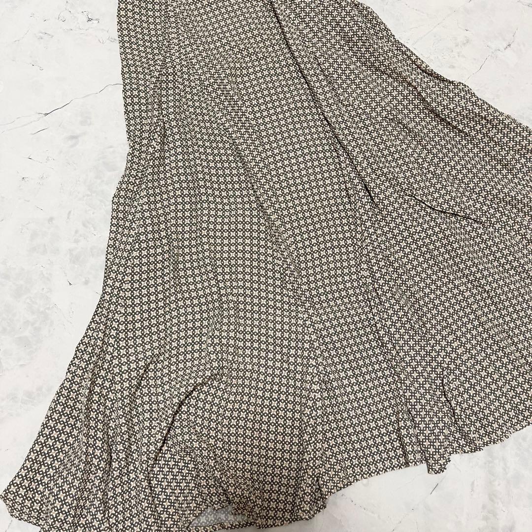 美品 ELISABETTA FRANCHI ワンピース 総柄 Aライン 38