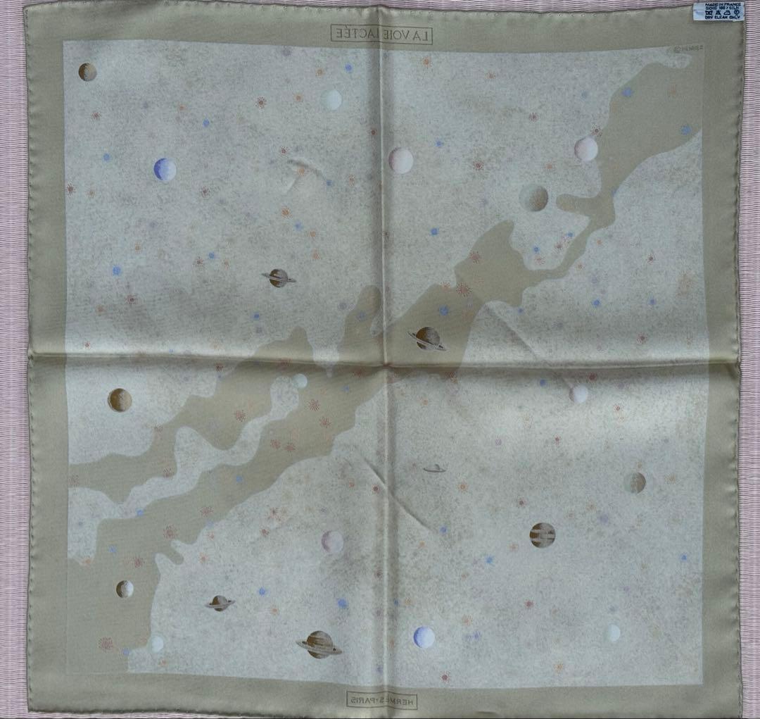 エルメス　シルクスカーフ　45cm四方　La vioe lactee 天の川