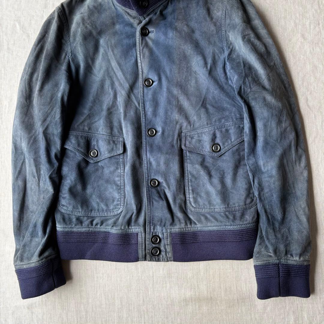 BARNEYS NEWYORK ヴァルスタージャケット スウェード ネイビー