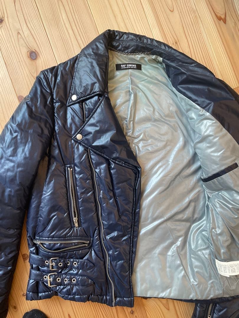 RAF SIMONS ナイロンダブルライダースジャケット