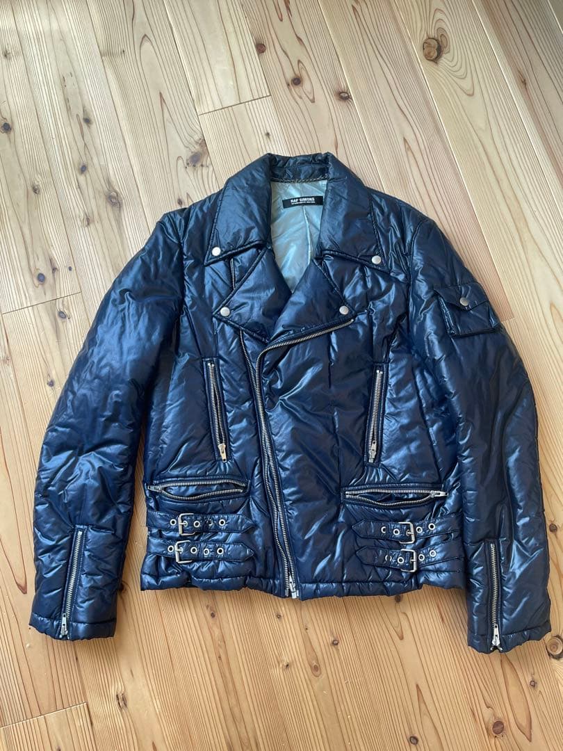 RAF SIMONS ナイロンダブルライダースジャケット