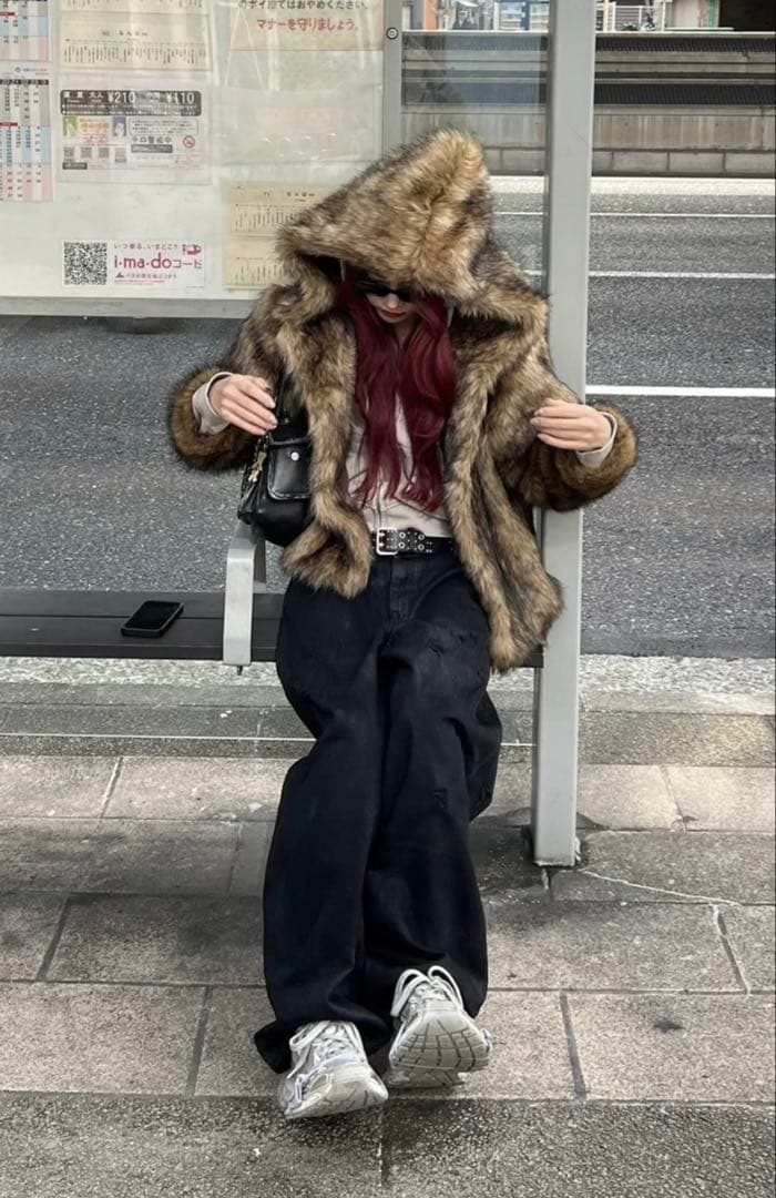 【未】Chikashitsu coating damage wide denim