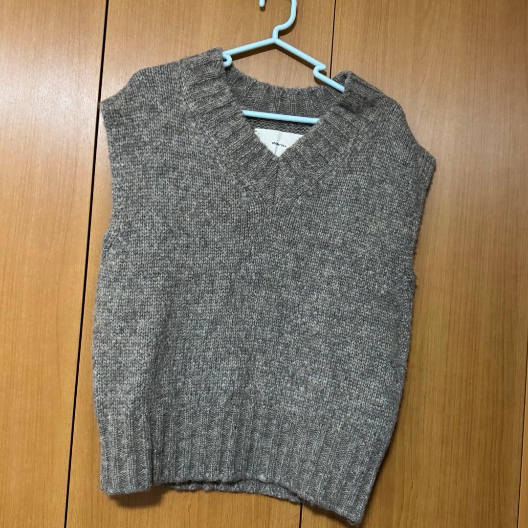 todayful モールヤーンニットベスト　ブラウン系　AS
