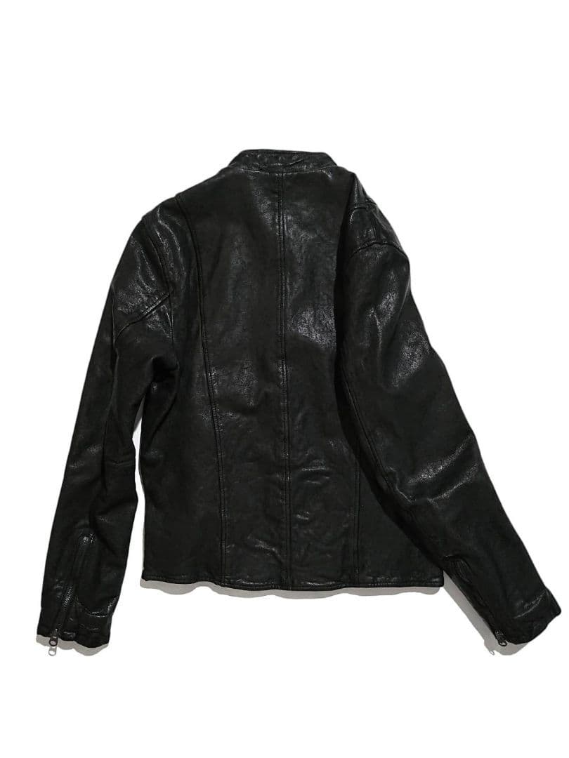 ほぼ新品 ビームス 山羊革 レザー シングル ライダース ジャケット 黒