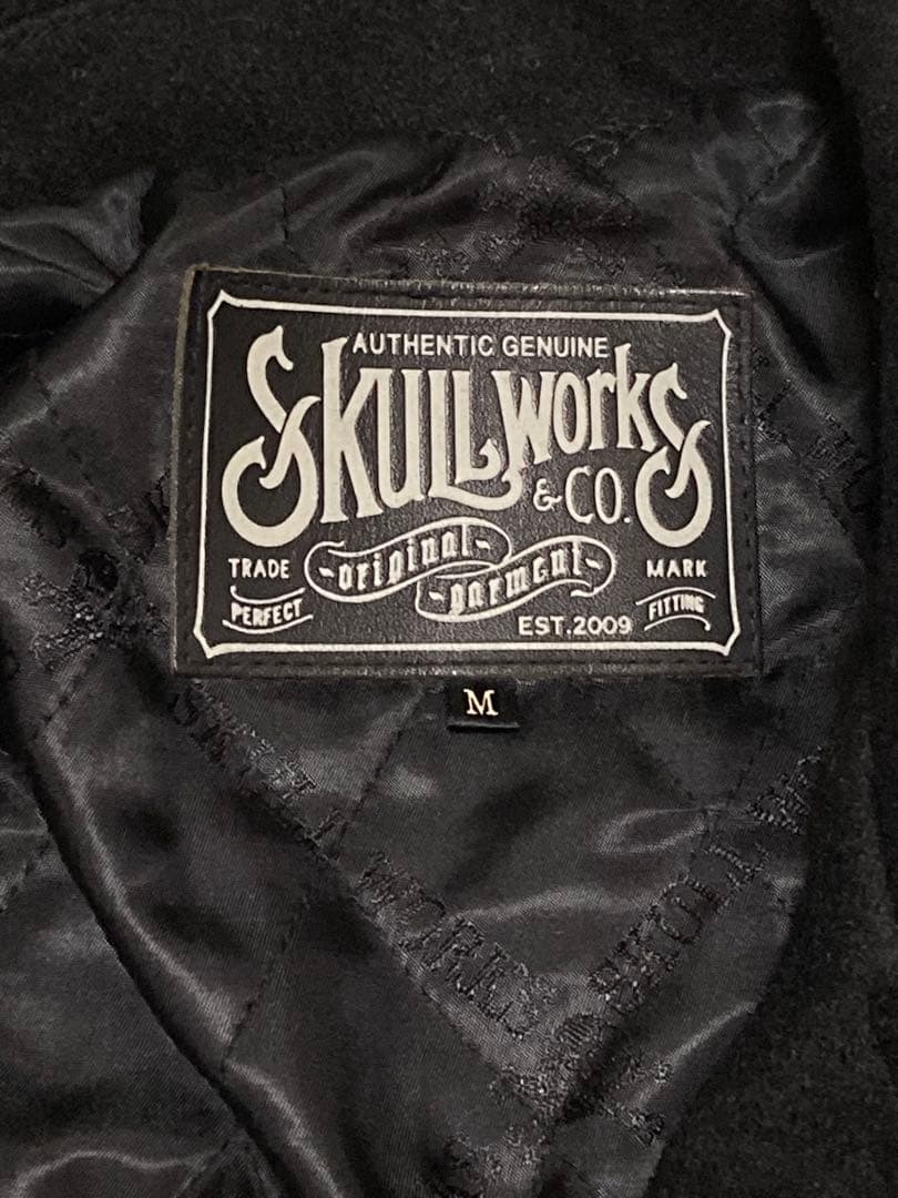 レア　SKULL WORKS 武田好誠着用メルトン袖　羊革　ライダースジャケット
