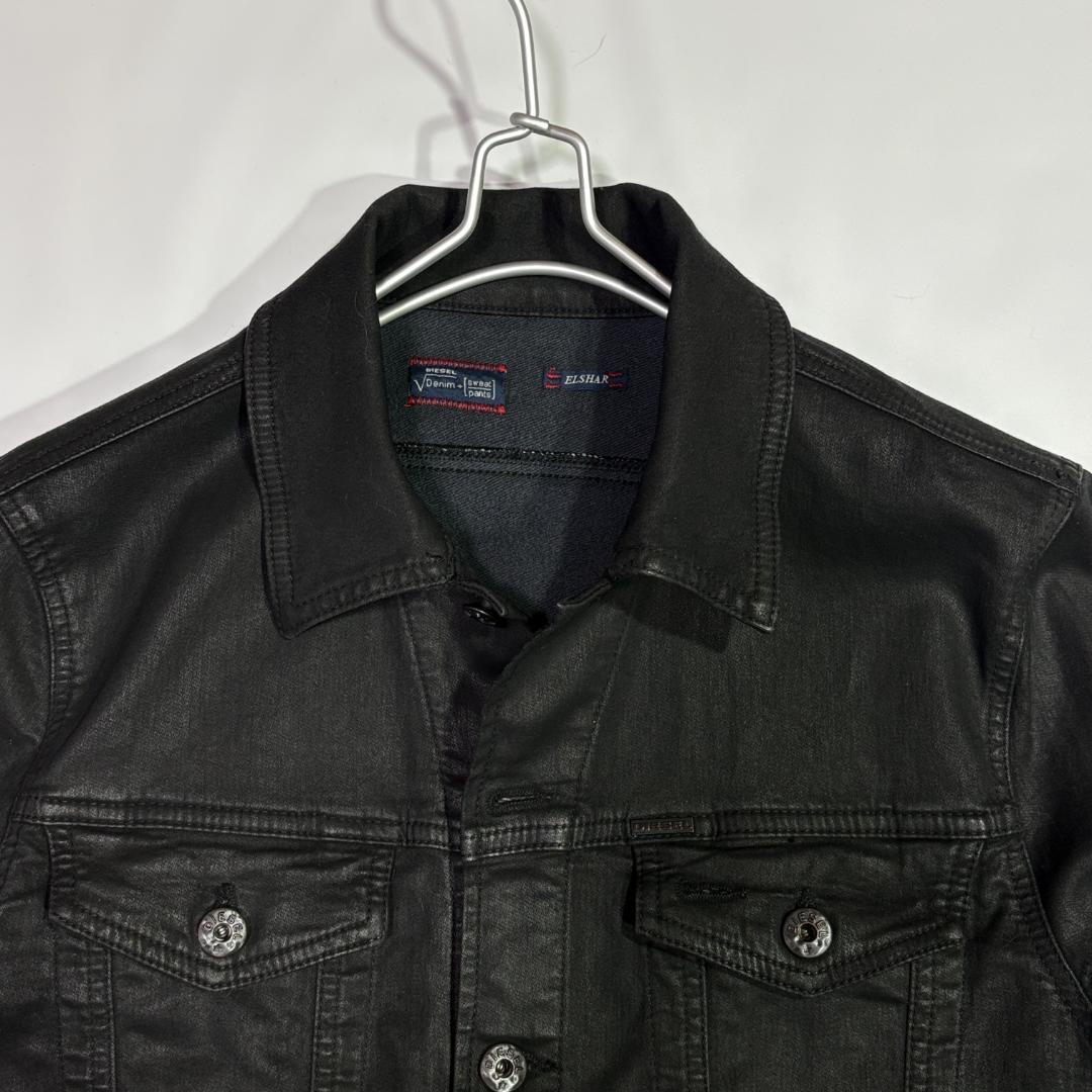 DIESELディーゼル コーティング加工ジョグジーンズ デニムジャケット S 黒