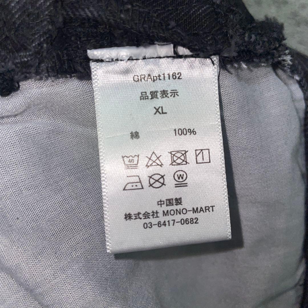 GRANCYグランシー　バギーデニム　ブラックデニム　サイドジップ　XL