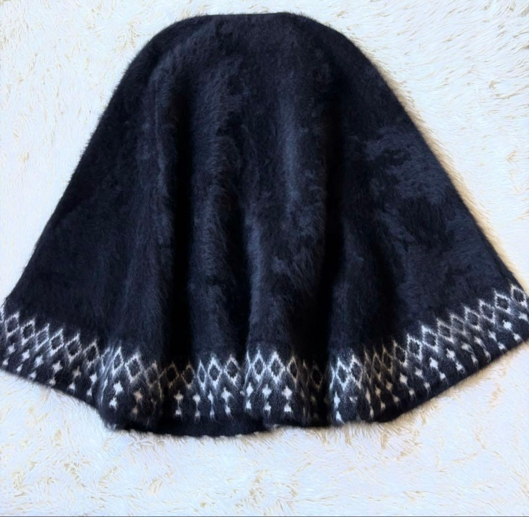 ユナイテッドアローズ　フォックス カシミヤ ジャカードケープ　ニット◆