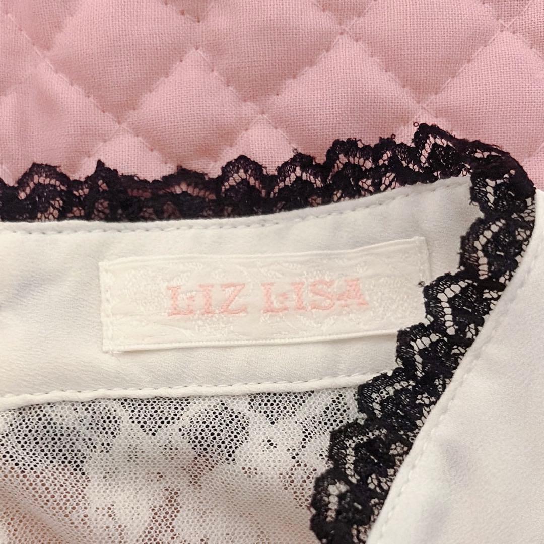 LIZLISA 3つリボンハートチョーカーブラウス 長袖 ホワイト