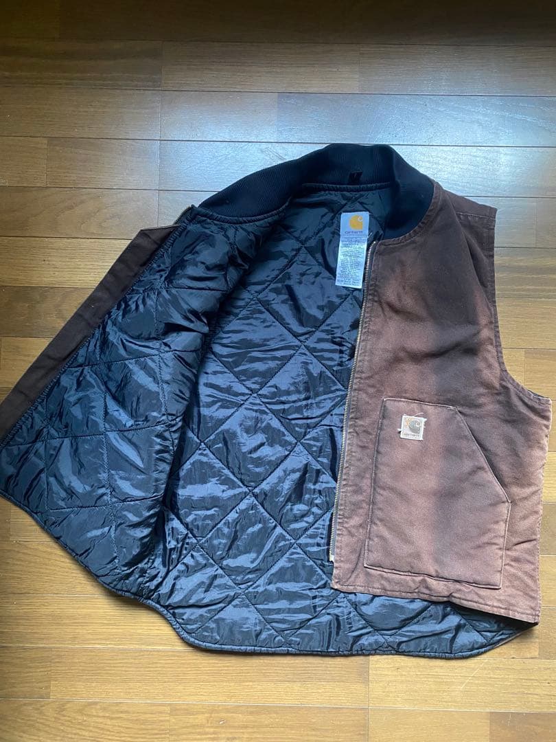 【美品】Carhartt ダックベスト L ダークブラウン メキシコ製