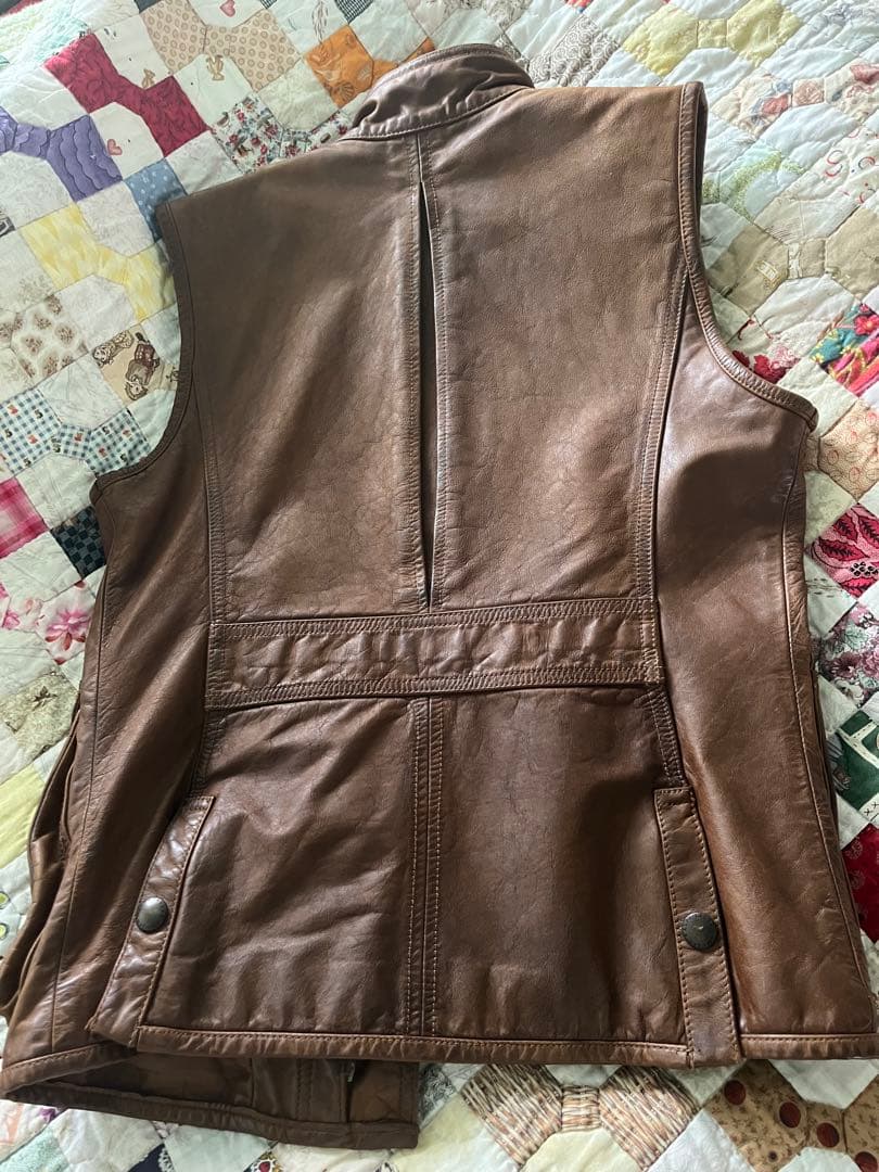 Ralph Lauren レザー ベスト Sサイズ ブラウン