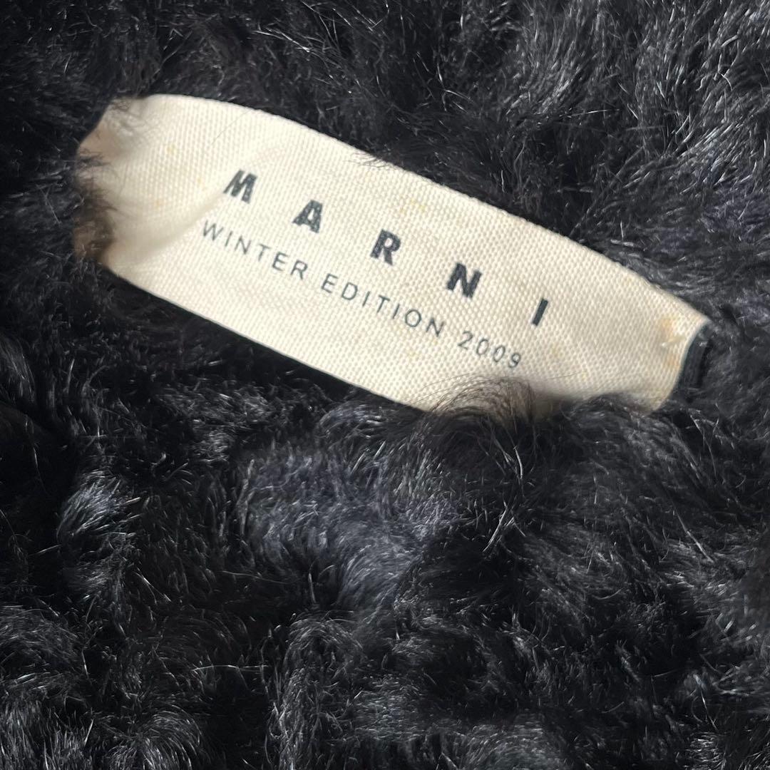 MARNI マルニ ラム ファー ムートン ケープ マント ベスト 黒 38