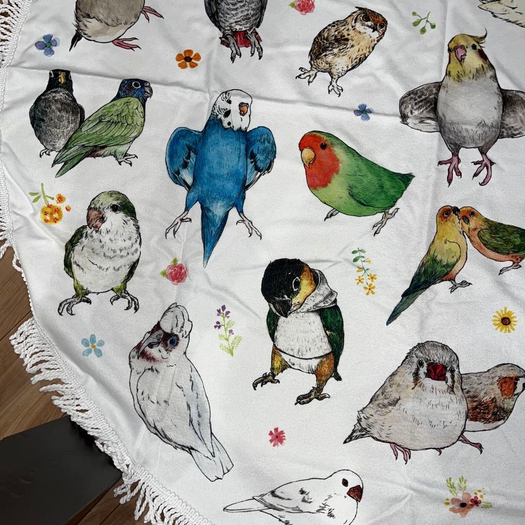 【新品未使用】YUTORIYA ゆとり屋 鳥 ラグ ブランケット 直径150㎝