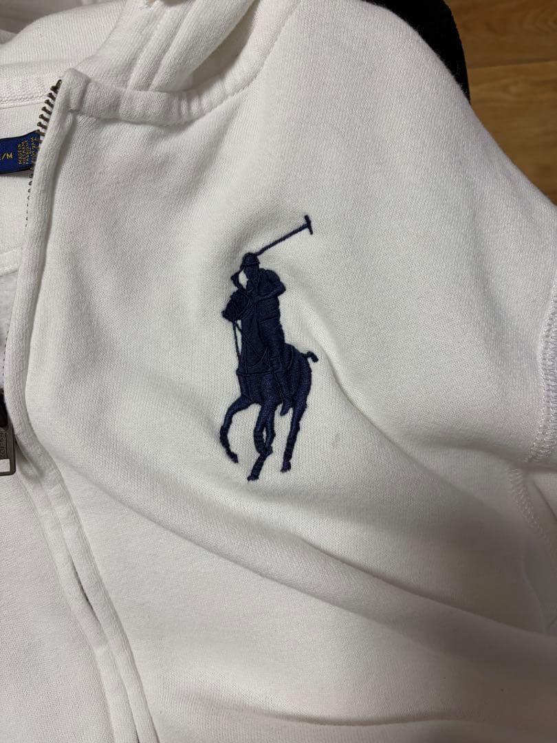 Polo Ralph Lauren ホワイト ビックポニーY2Kジップパーカー