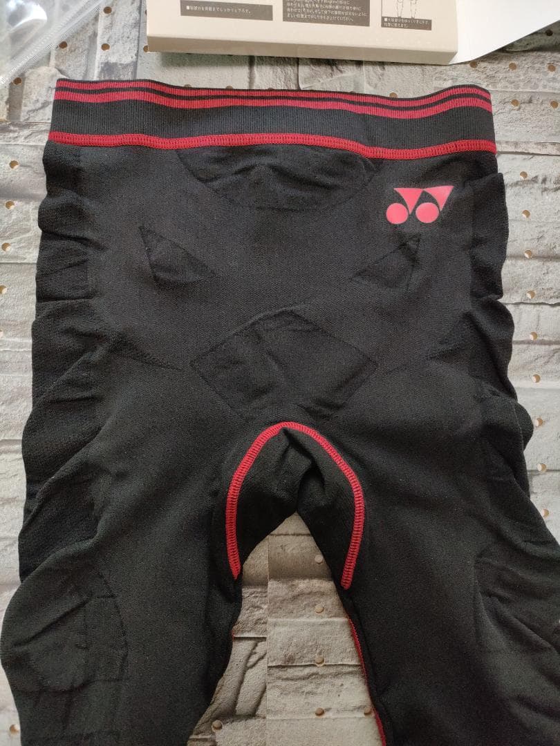 STB PRO MODEL ユニロングスパッツ L ブラック/レッド YONEX
