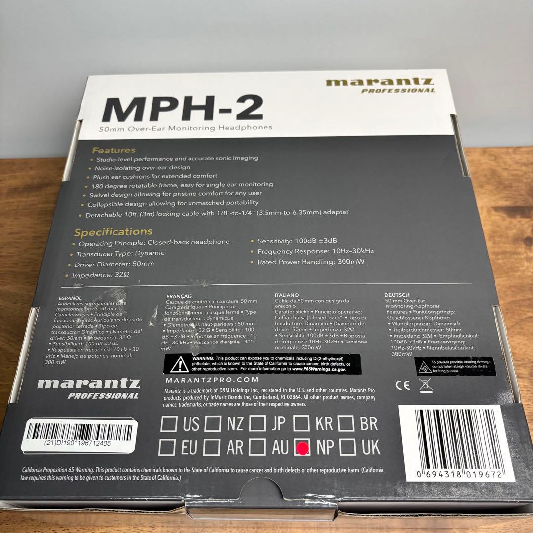 【極美品】Marantz MPH-2 モニターヘッドホン（イヤーパッド交換済み）